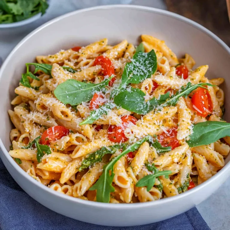 Nudelsalat mit Pesto & Rucola (ohne Mayo)