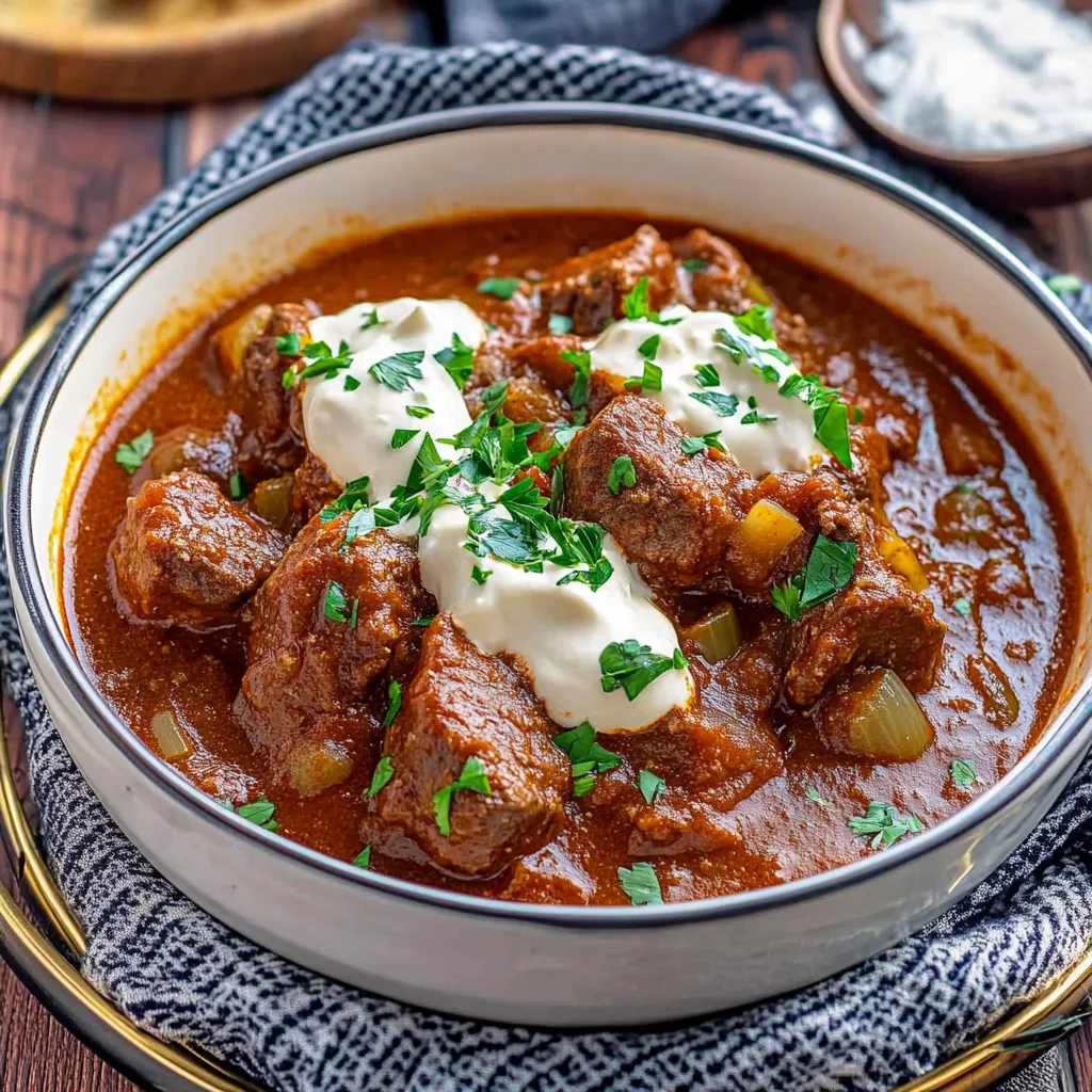 Rindergulasch Rezept mit RotTraubensaft - ganz zart wie von Oma