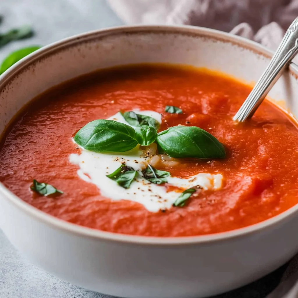 Tomatensuppe mit Reis & passierten Tomaten
