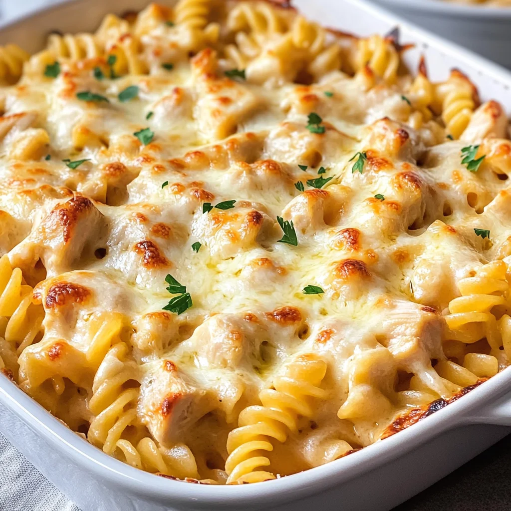 Einfacher Nudelauflauf mit HähnchenHähnchenschinken & Käse