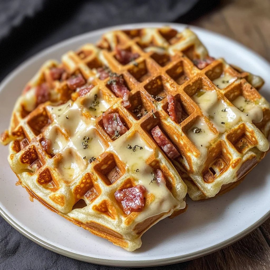 Herzhafte Waffeln mit Käse (Pizzawaffeln)
